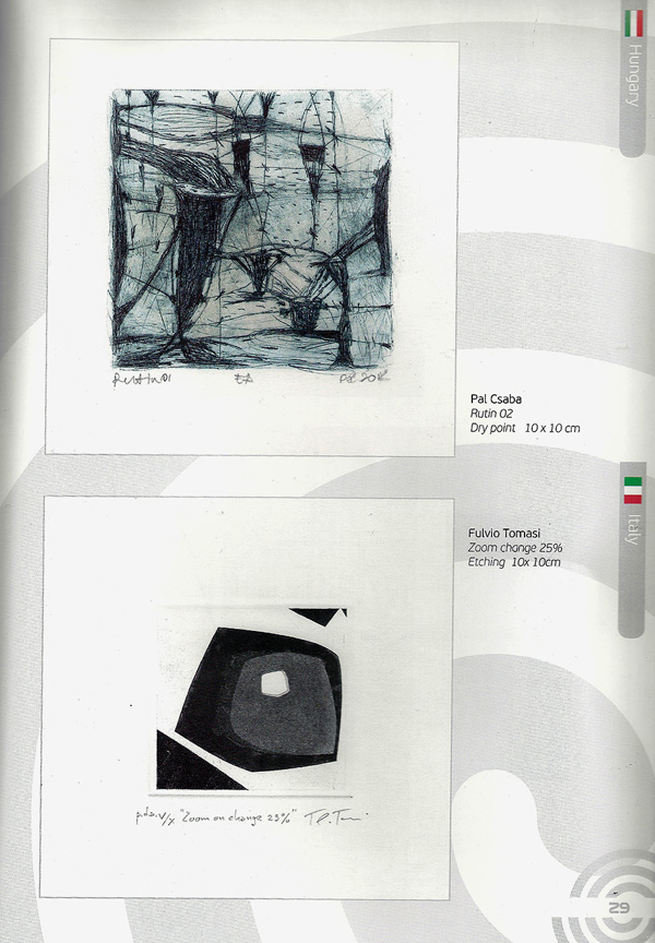 Pál Csaba /Rutin_02, Dry point 10x10cm, 2013