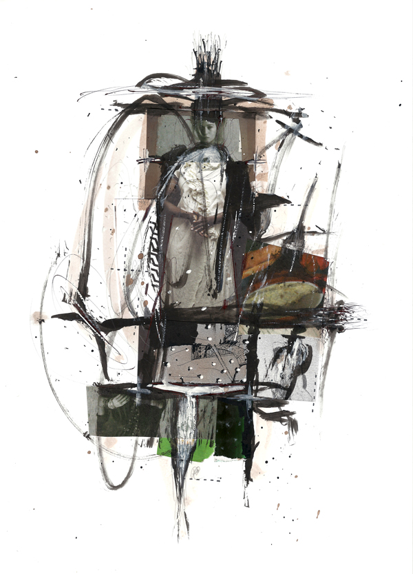 Csaba Pál, Inside game, collage,29,7x21cm