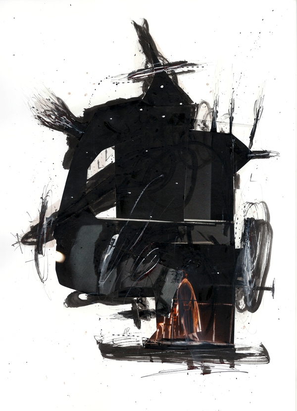 Csaba Pál, Inside game, collage,29,7x21cm