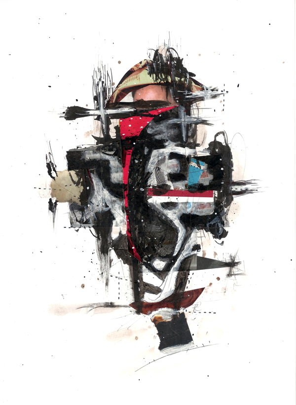 Csaba Pál, Inside game, collage,29,7x21cm