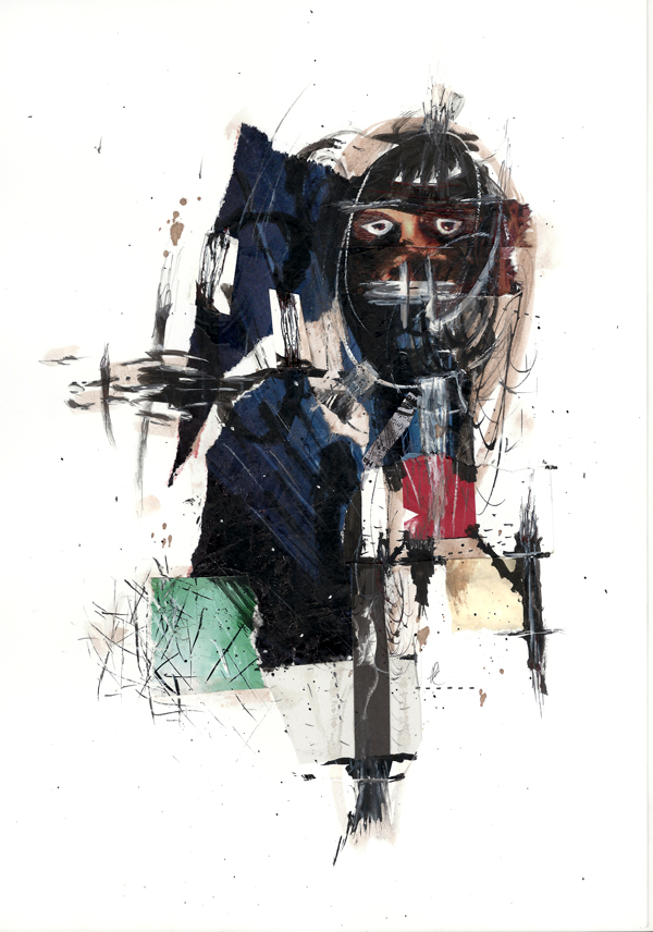 Csaba Pál, Inside game, collage,29,7x21cm