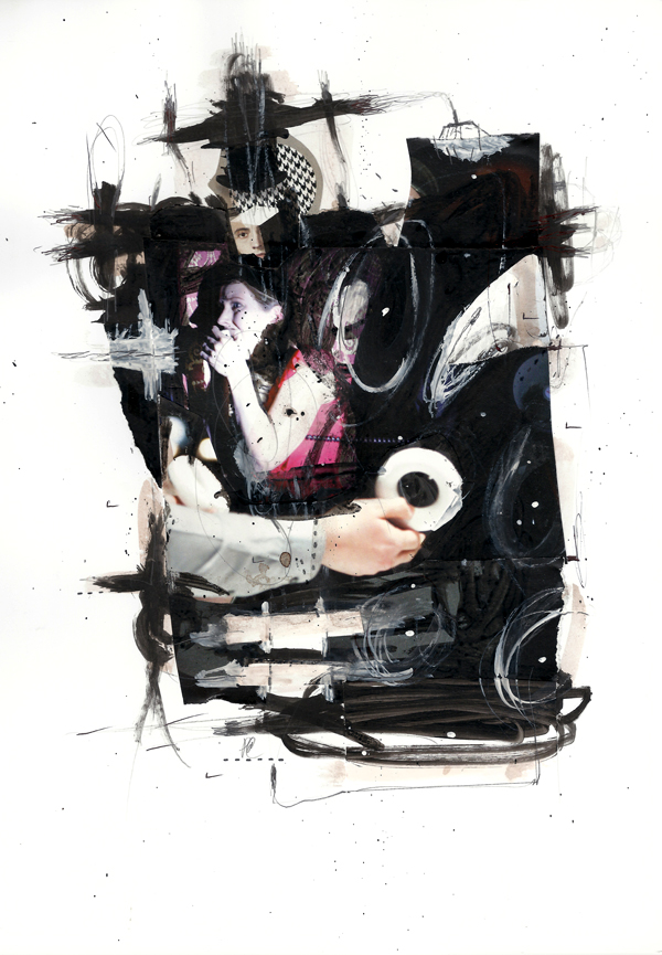 Csaba Pál, Inside game, collage,29,7x21cm