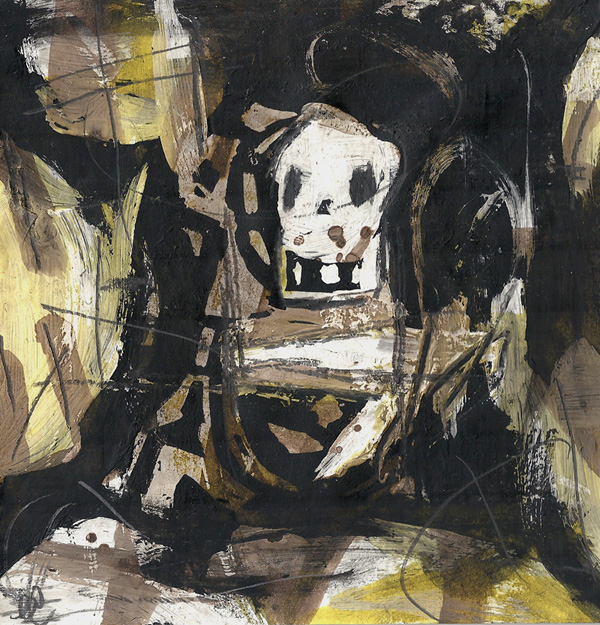 Csaba Pál, caterpillar_01, 15x15cm, mixed on paper