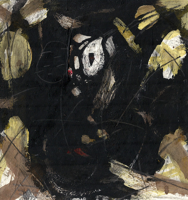 Csaba Pál, caterpillar_02, 15x15cm, mixed on paper