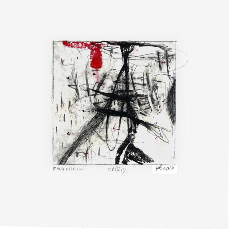 Csaba Pal, mini print , drypoint, mixed