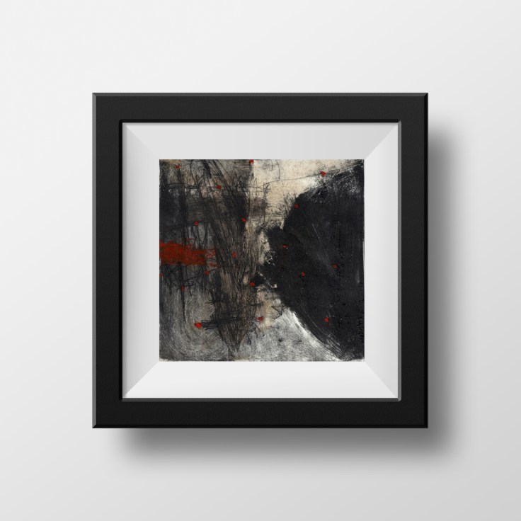 Csaba Pál, Transmision, drypoint, 20x20 cm