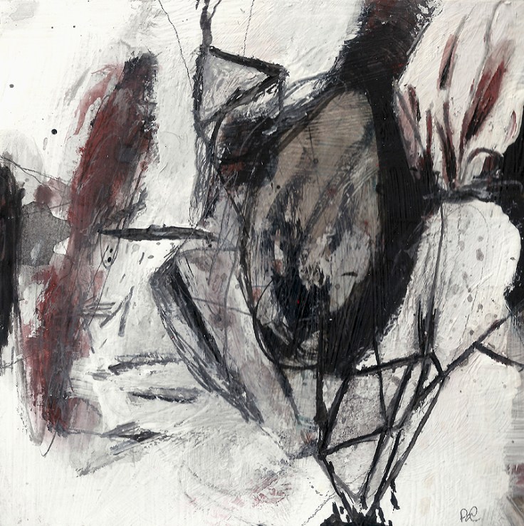 Csaba Pál, Frontier 03, 20x20 cm mixed on paper