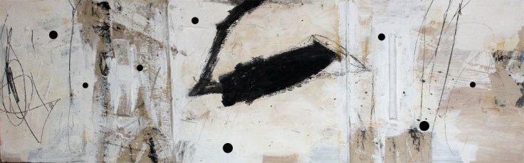 Csaba Pál, Internal barriers_01, 40x120cm, mixed on board