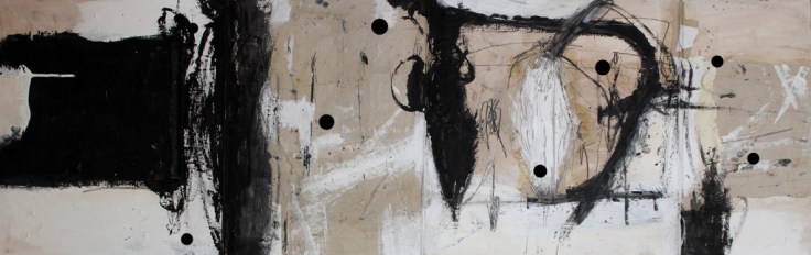 Csaba Pál, Internal barriers_02, 40x120cm, mixed on board