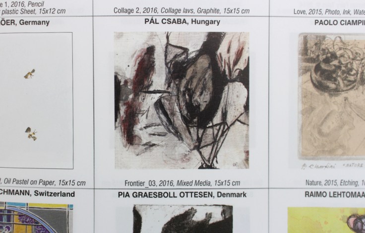 Csaba Pal, Frontier, mixed on paper, 15x15 cm