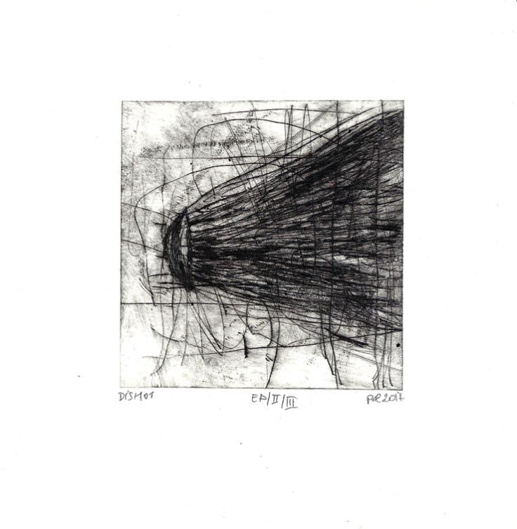 Csaba Pál, Dish 01, drypoint, 18x18 cm