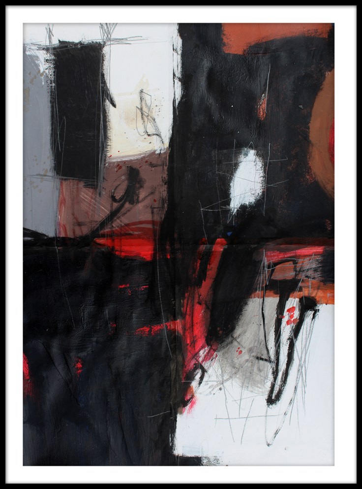 Csaba Pál, Part whole 01, painting on paper, 70x50 cm, mixed