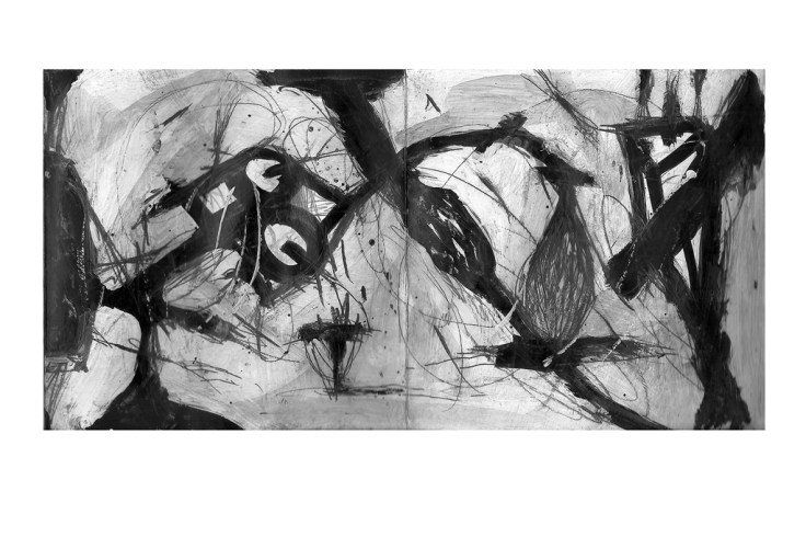 Csaba Pál, Black white book, 15x15x2cm, 15x90 cm, mixed on paper, artist book, 2018 