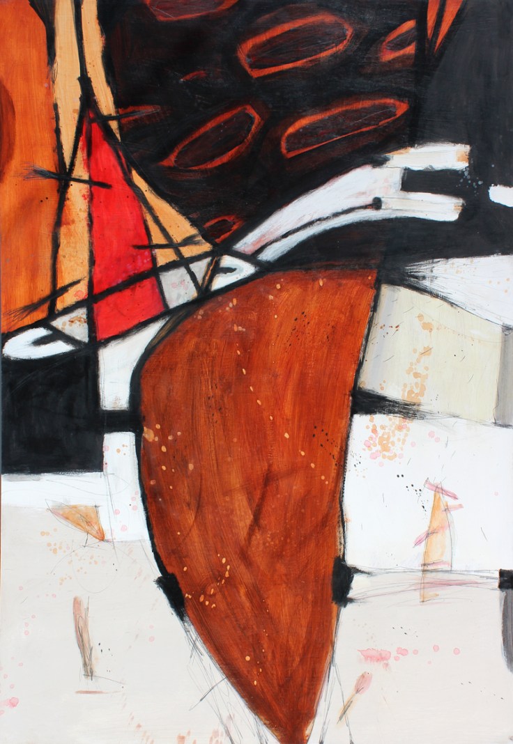 Csaba Pál, Mania 01, 140x100 cm, mixed on wood, 2018