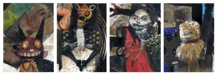 Csaba Pál, Port 01,02,03,04, mixed, collage,