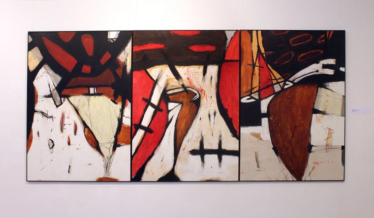 Pál Csaba, 03 Kép képének a képe 01, 02, 03 140x300 cm ,vegyes technika falapon, 2018