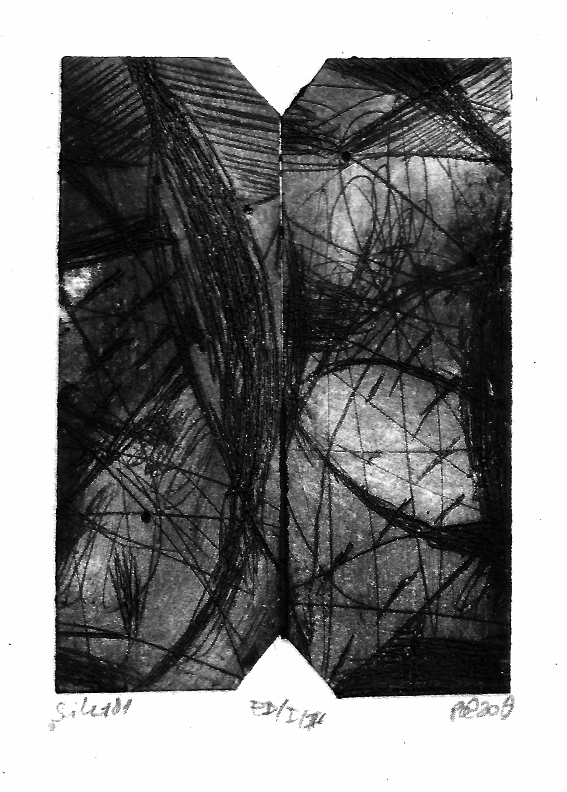 Csaba Pal, Silent 01, dry point, 7,5x5cm
