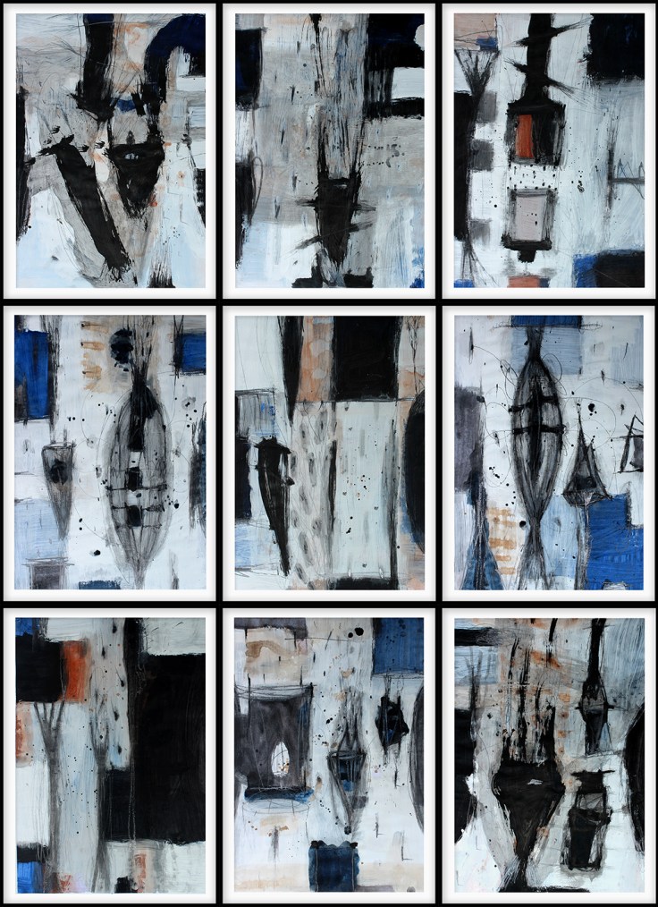 Pál Csaba U.M. 02, vegyes, papír, 60x40 cm /db