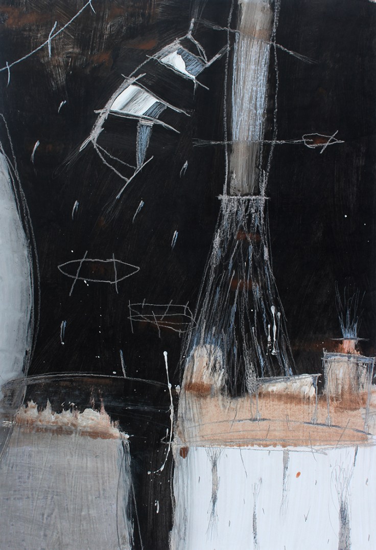 Pál Csaba, Hiány 02, 70x50 cm, vegyes papír, 2019