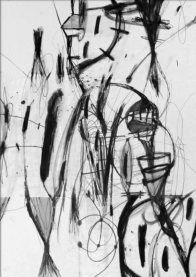 Pál Csaba, Rátét 03, 70x50 cm, vegyes papír, 2019