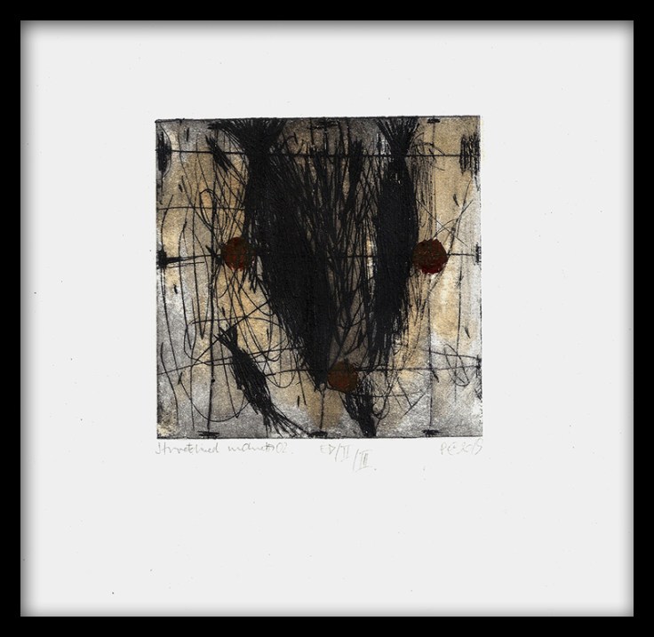 Pál Csaba, Streched moment 02, drypoint, mixed 2019