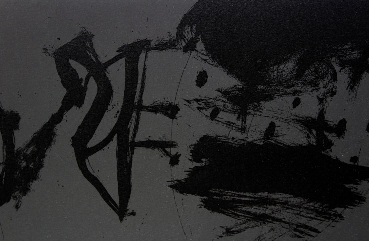 Pál Csaba, Élő kontúr, 140 x 50 cm, részlet, digitális nyomat (lakk, fekete papíron) 2020