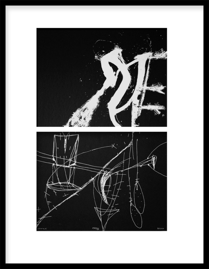 Pál Csaba, Viszony 01, 70x50 cm, digitális nyomat, (fekete papír, fehér festék) 2020