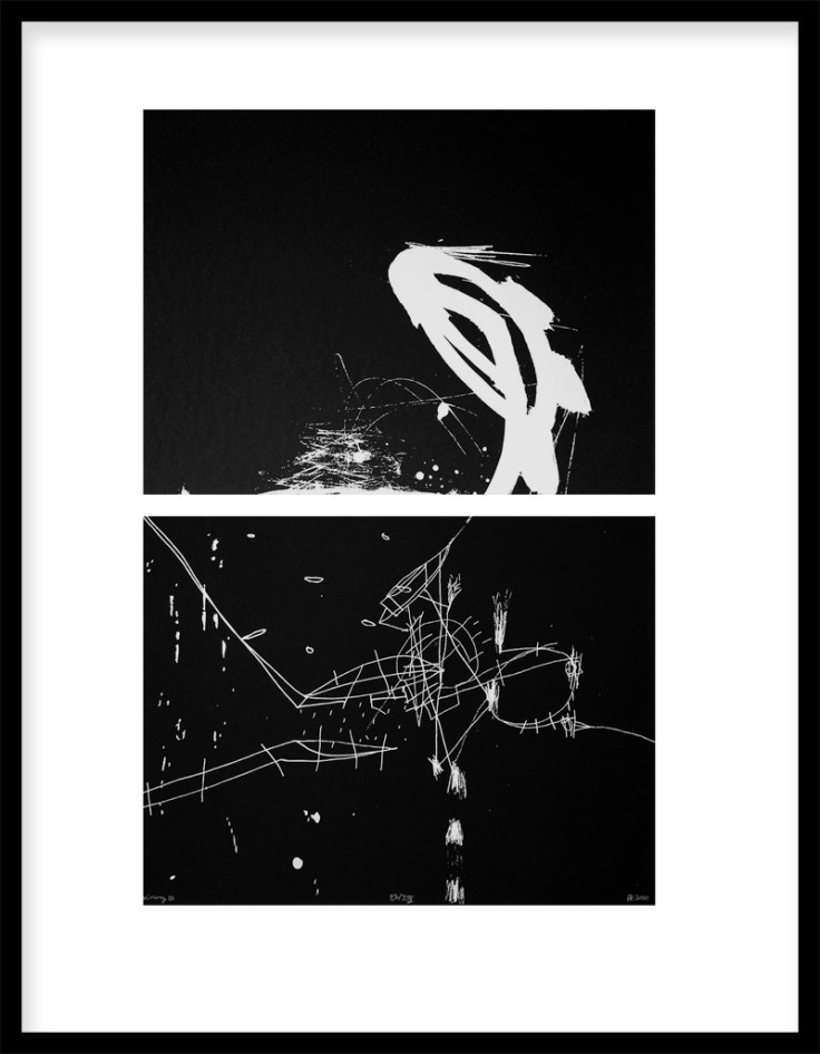 Pál Csaba, Viszony 03, 70 x 50 cm, digitális nyomat, (fekete papír, fehér festék) 2020