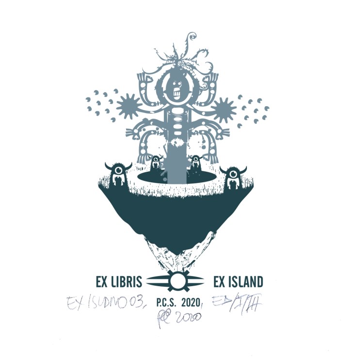 Pál Csaba, Ex libris digital print, 13x13 cm