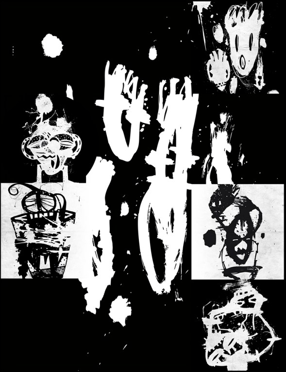 Pál Csab: Live contour, 120 x 100 cm, digitális nyomat, kollázs